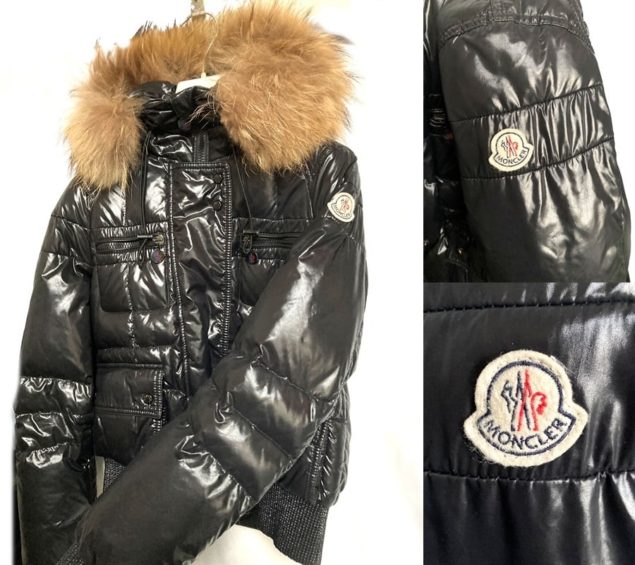 美品 国内正規 MONCLER モンクレール GEORGIA 毛皮 ファー ブラック