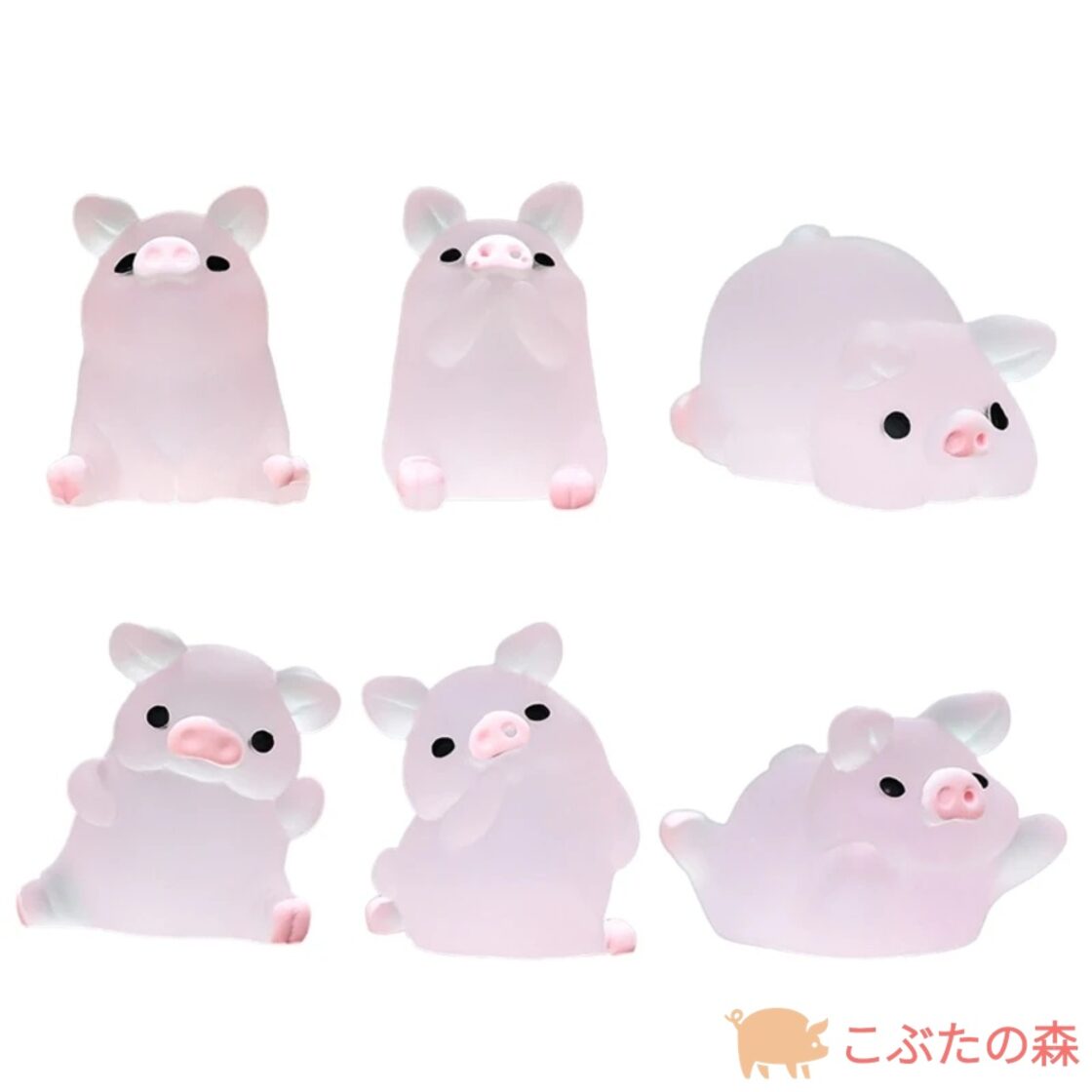 八福神 ピンク珊瑚 （木製 豚と子豚の彫刻 もぐっ 約30cm）