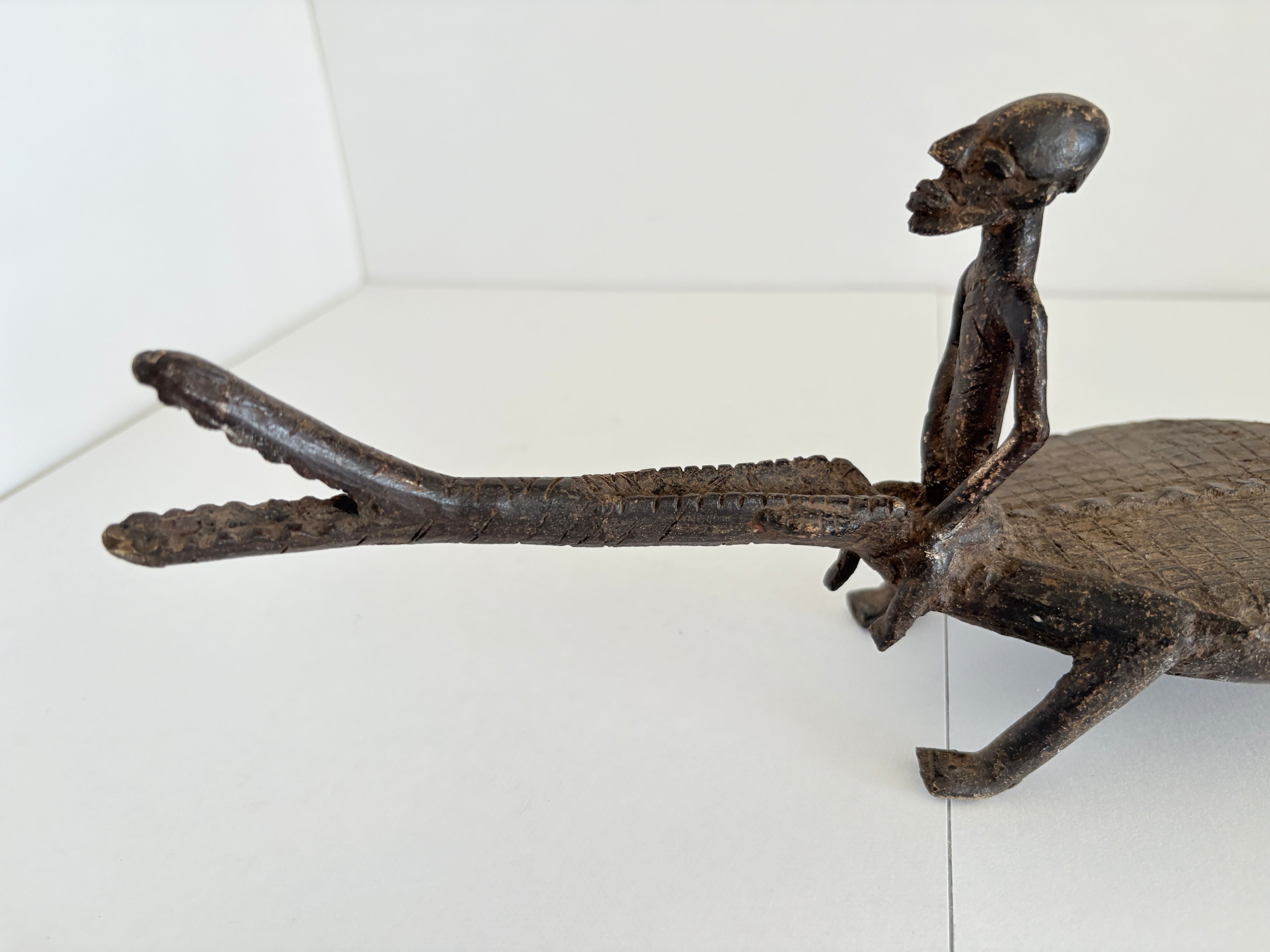 マリ共和国 ドゴン族 ブロンズ製 ワニの置物 2人 | wouet