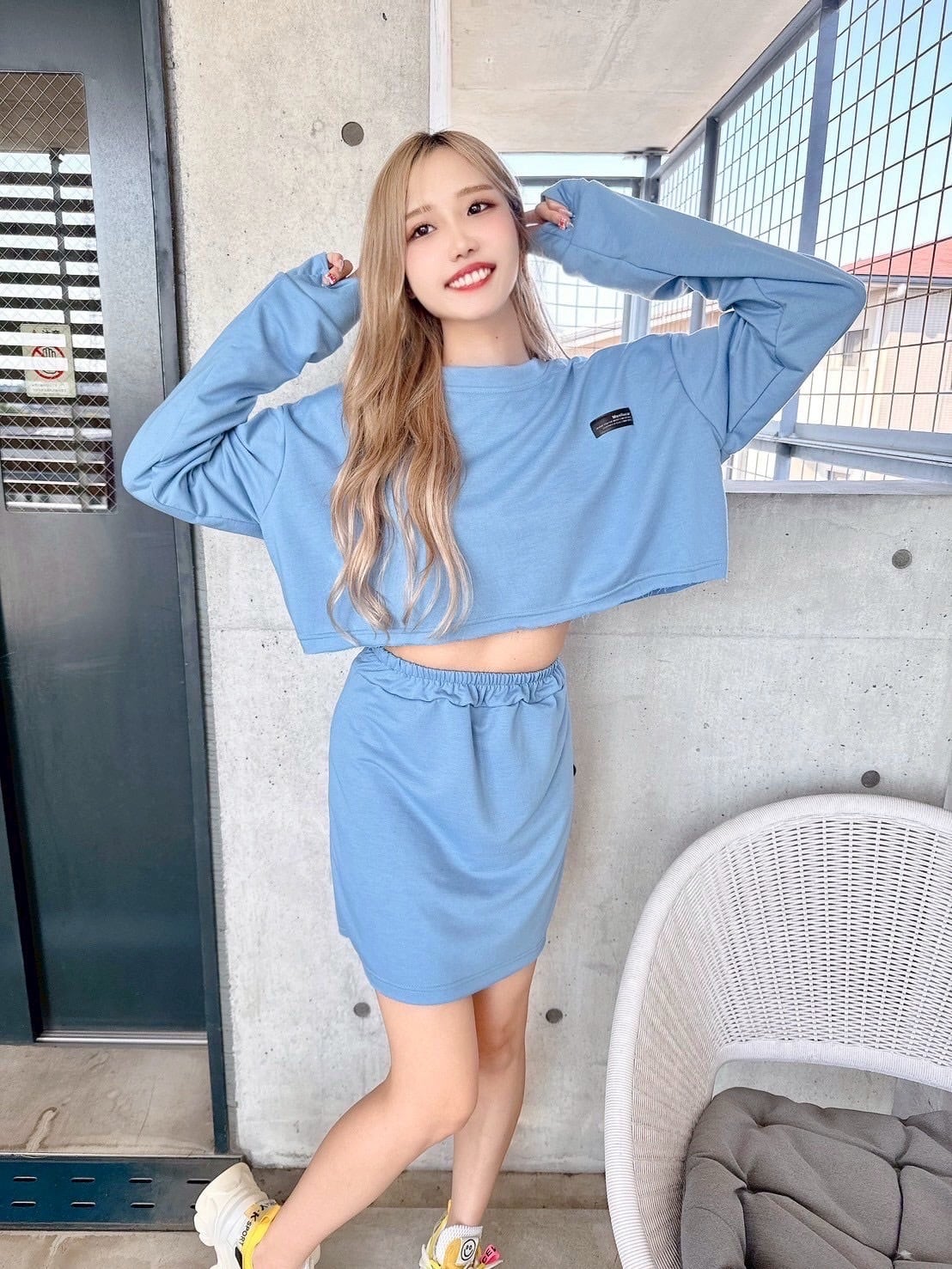 Blueカジュアルセットアップ/韓国/レディースファッション/可愛い