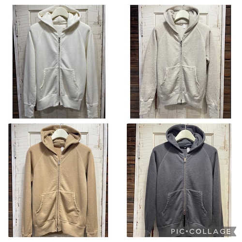 吊り編み　さらふわ　綿麻zip up パーカー　SIZE5