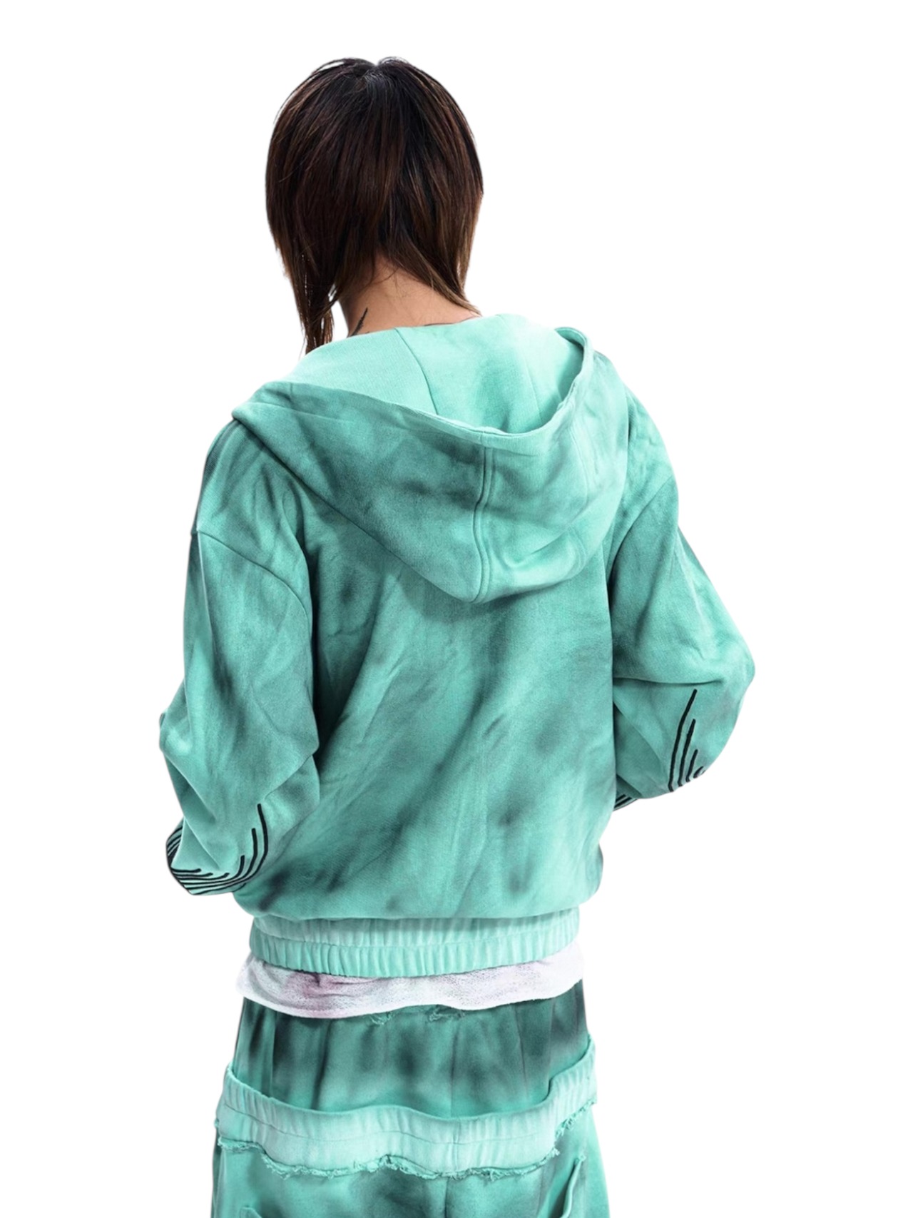 【STARTEXCEEDEND】EMBROIDERED ZIP UP HOODIE