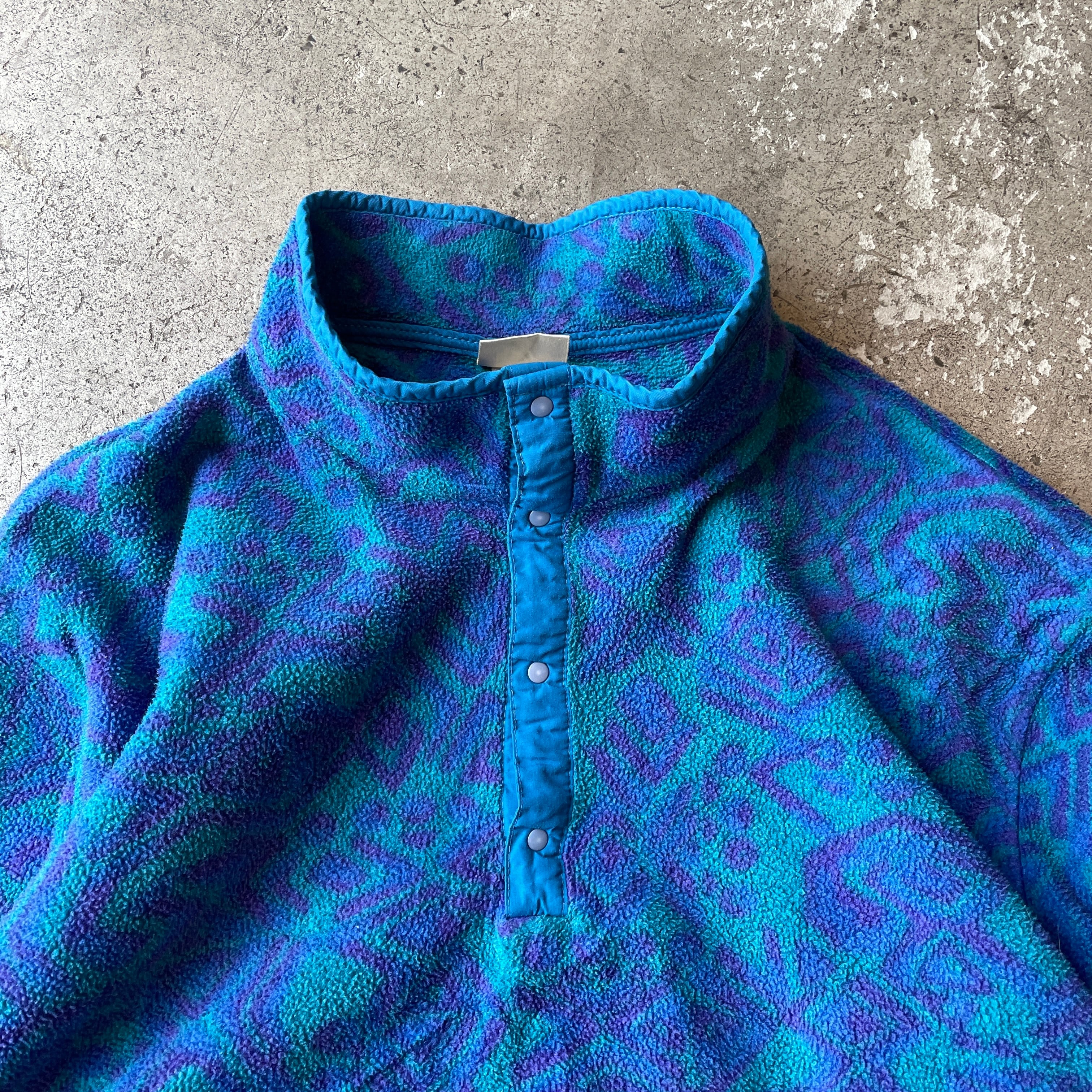 90s L.L.Bean 総柄フリーススナップT プルオーバー | used clothing