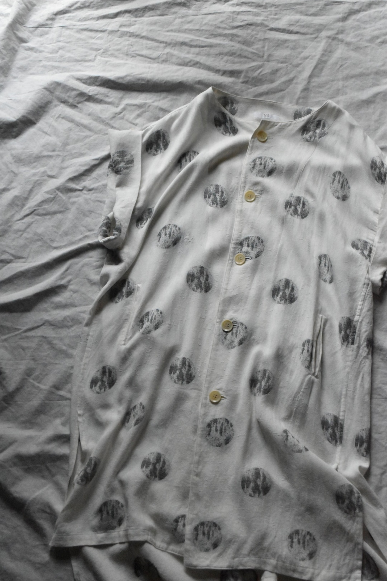 "Y's" White base black dot one-piece