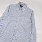 Maker’s Shirt 鎌倉 メーカーズシャツカマクラ ストライプ BD ボタンダウン 長袖 ワイシャツ ドレスシャツ 40/84 /ブルー×ホワイト メンズ