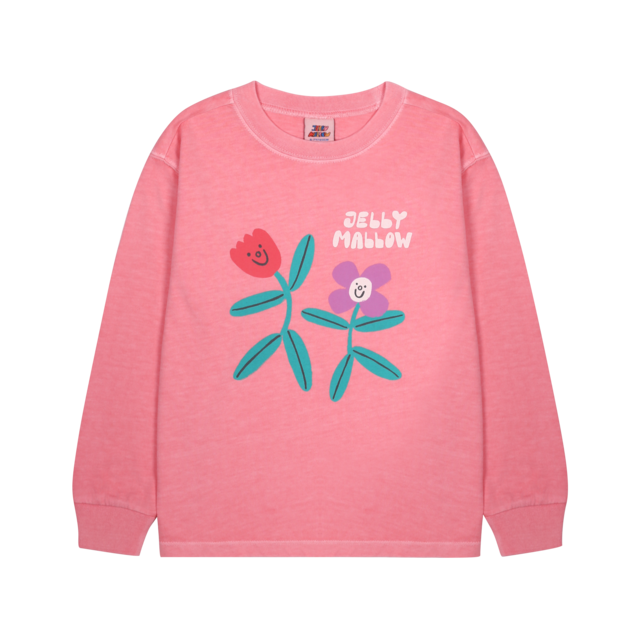 JELLY MALLOW / Floral Pigment Long-Sleeve T-Shirt