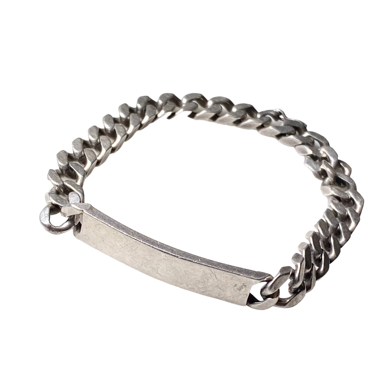 French vintage silver ID plate bracelet
