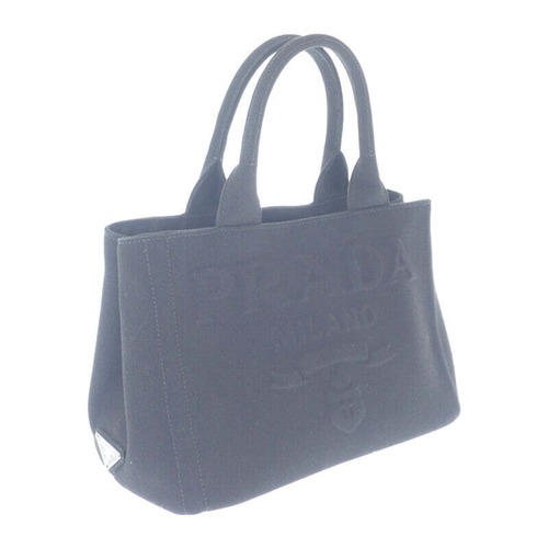 【PRADA】プラダ カナパトート S 1BG439 2WAYバッグ キャンバス ブラック シルバー金具 レディース【バッグ】