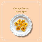 "即納" Orange flower parts 8pcs set:オレンジ ひまわり コスモス 造花 デイジー フラワー 飾り ベビー キッズ