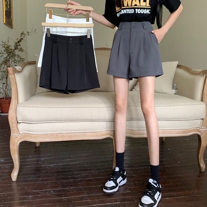 ウェストパンツ カジュアルサマー薄手ブラックルーズショーツ 夏物 ブルマー 1号婦人20783334804