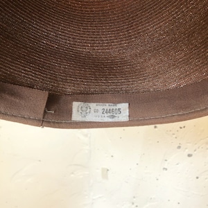 VINTAGE brown ribbon hat