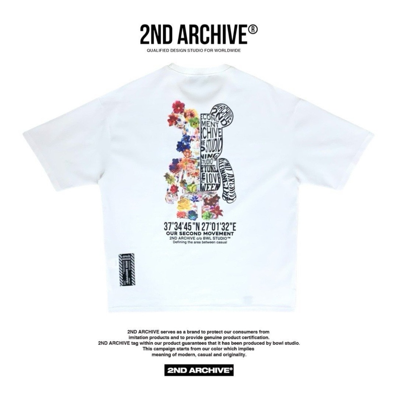 2ND013 2NDARCHIVE Tシャツ 韓国ファッション オーバーサイズ ユニセックス