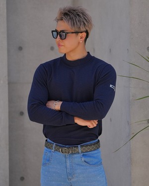 MOCK NECK PULL OVER【BEL-M-028】