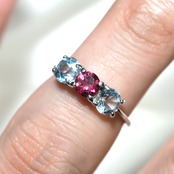 トルマリン 0.38ct トパーズ1.28ct リング pt900 Tourmaline