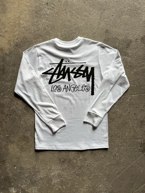 STUSSY STOCK LOS ANGELES L/S TEE (white)