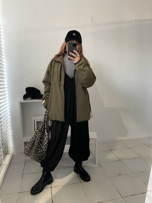 2way多機能ソフトリバーシブルボアouterlong／khaki