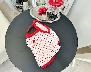 【ZOOBICO】ドットワンピ水着(red/black)