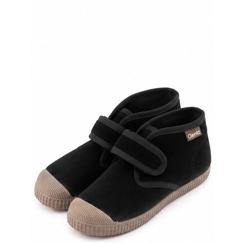 cienta(シエンタ)/ ハイカットベルクロシューズ / Velour ×NEGRO (ブラック)/ 12.5〜19cm