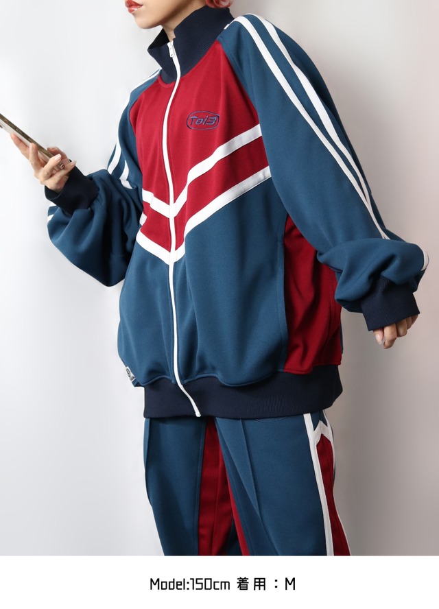 Track jacket(トラックジャケット)【Red×Navy blue】