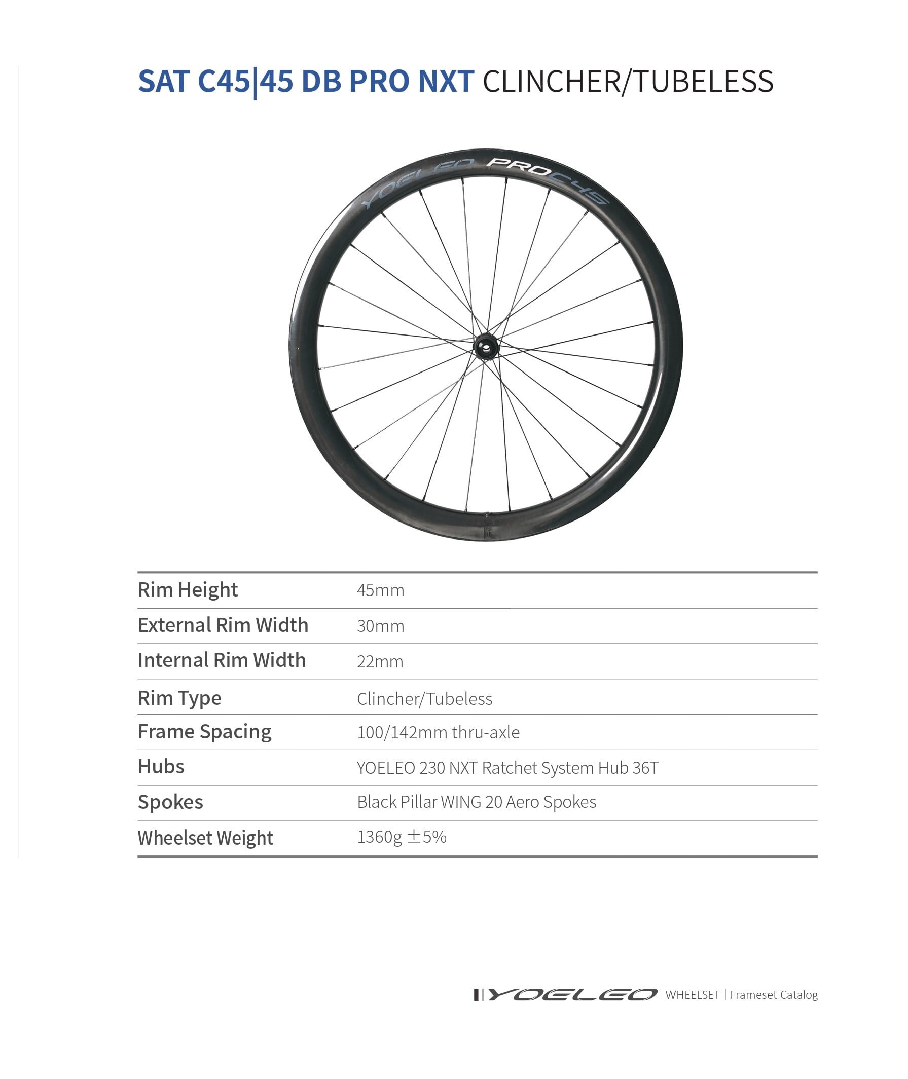 YOELEO SAT C60 DB PRO NxT SL2 後輪のみ