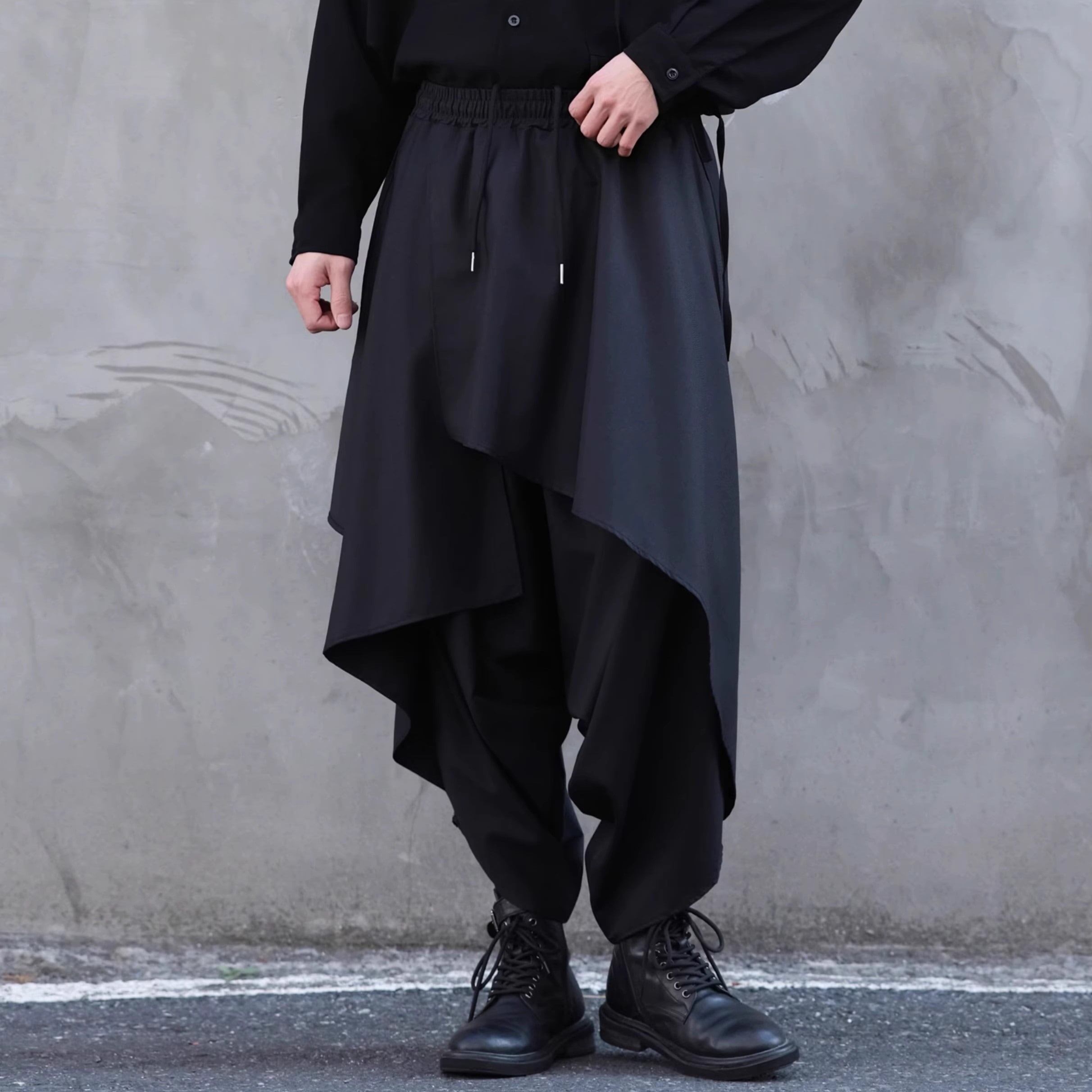 Layered-look Wide Sarouel Pants【TR3281】