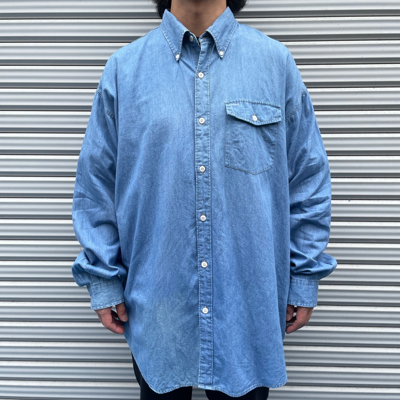 ビッグサイズ 90年代 エルエルビーン シャンブレーシャツ メンズ2XL 