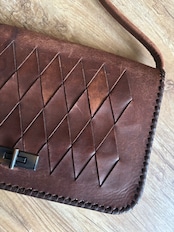 braided design vintage leather bag-5005-9