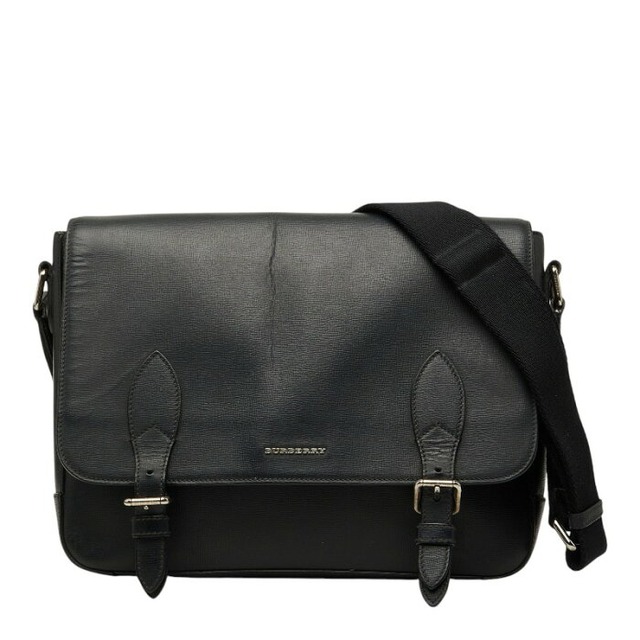 バーバリー ノバチェック ショルダーバッグ ブラック レザー レディース BURBERRY 【中古】