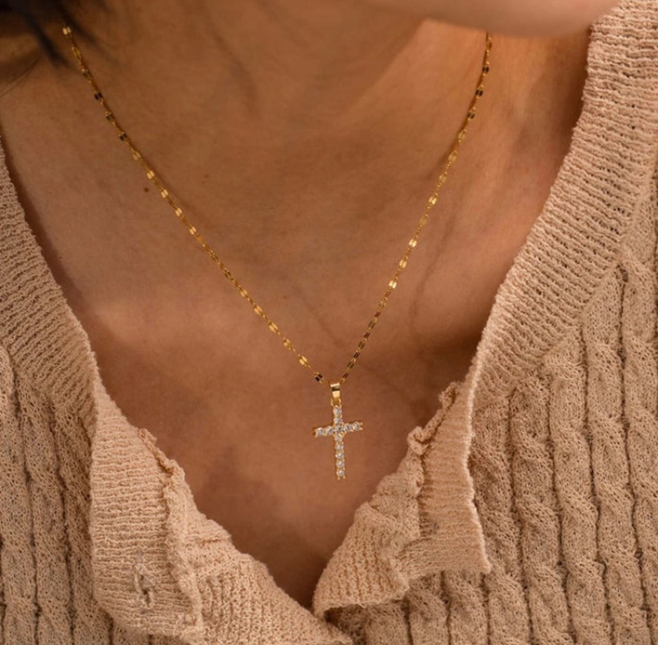 【3周年特別企画】Lumière gold cross necklace
