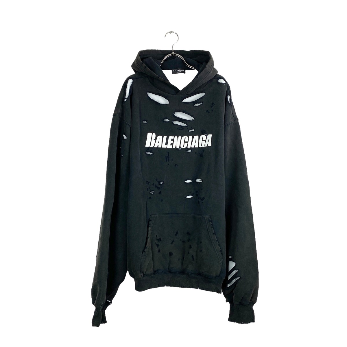 BALENCIAGA(バレンシアガ) CAPS DESTROYED HOODIE (black) | command+enter