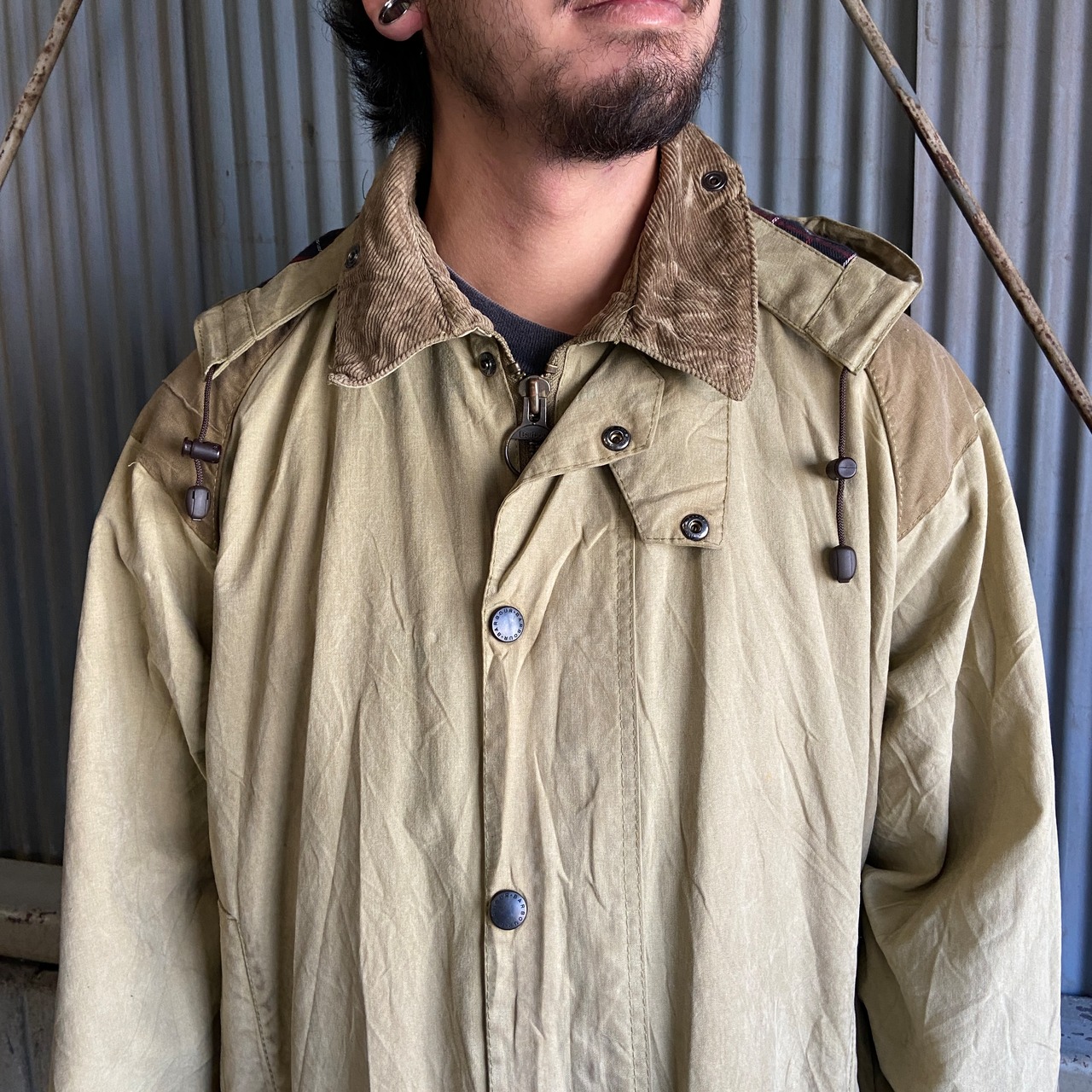 英国製 00年製 ビンテージ 縦3ワラント Barbour バブアー BEAUFORT 
