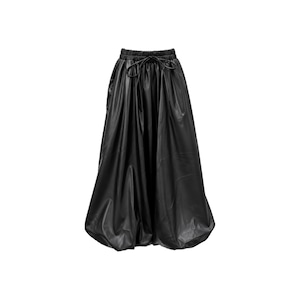 Faux leather balloon skirt