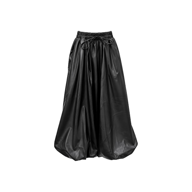 Faux leather balloon skirt