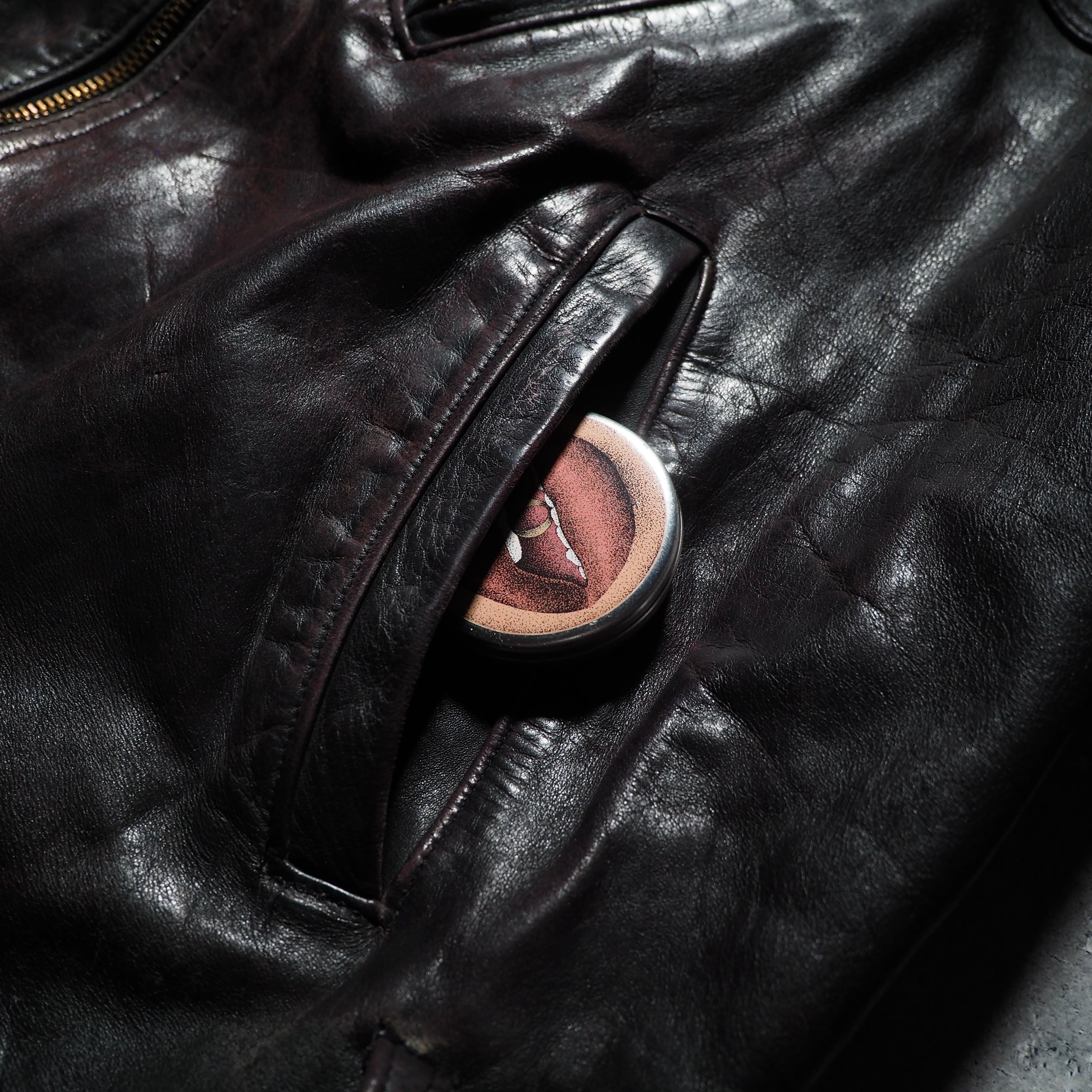 " Handmade " Beautiful aging Special vintage leather jacket