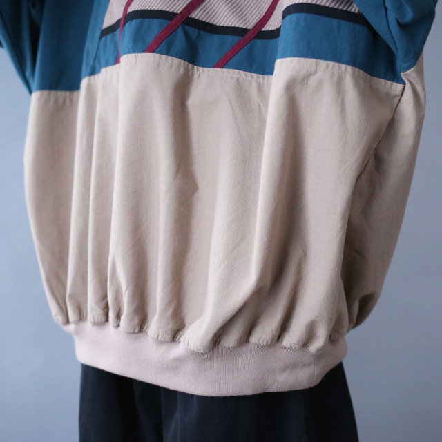 good coloring switching design XXXX super over silhouette pullover