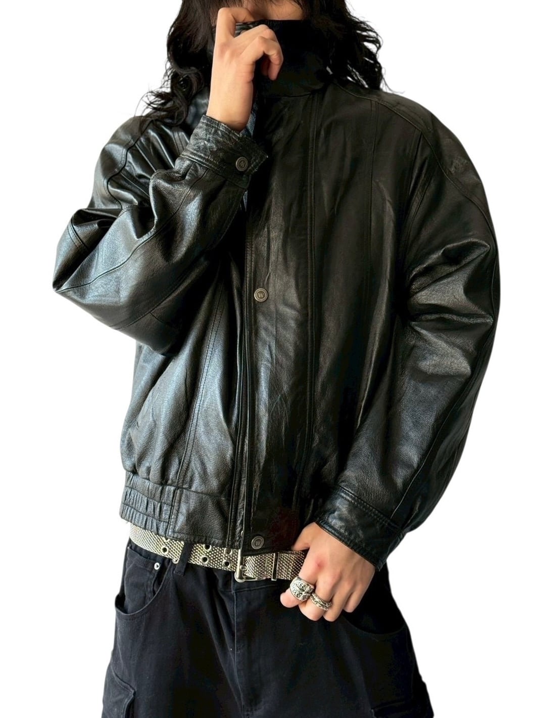 WILSONS LEATHER】 Docking layered design leather jacket