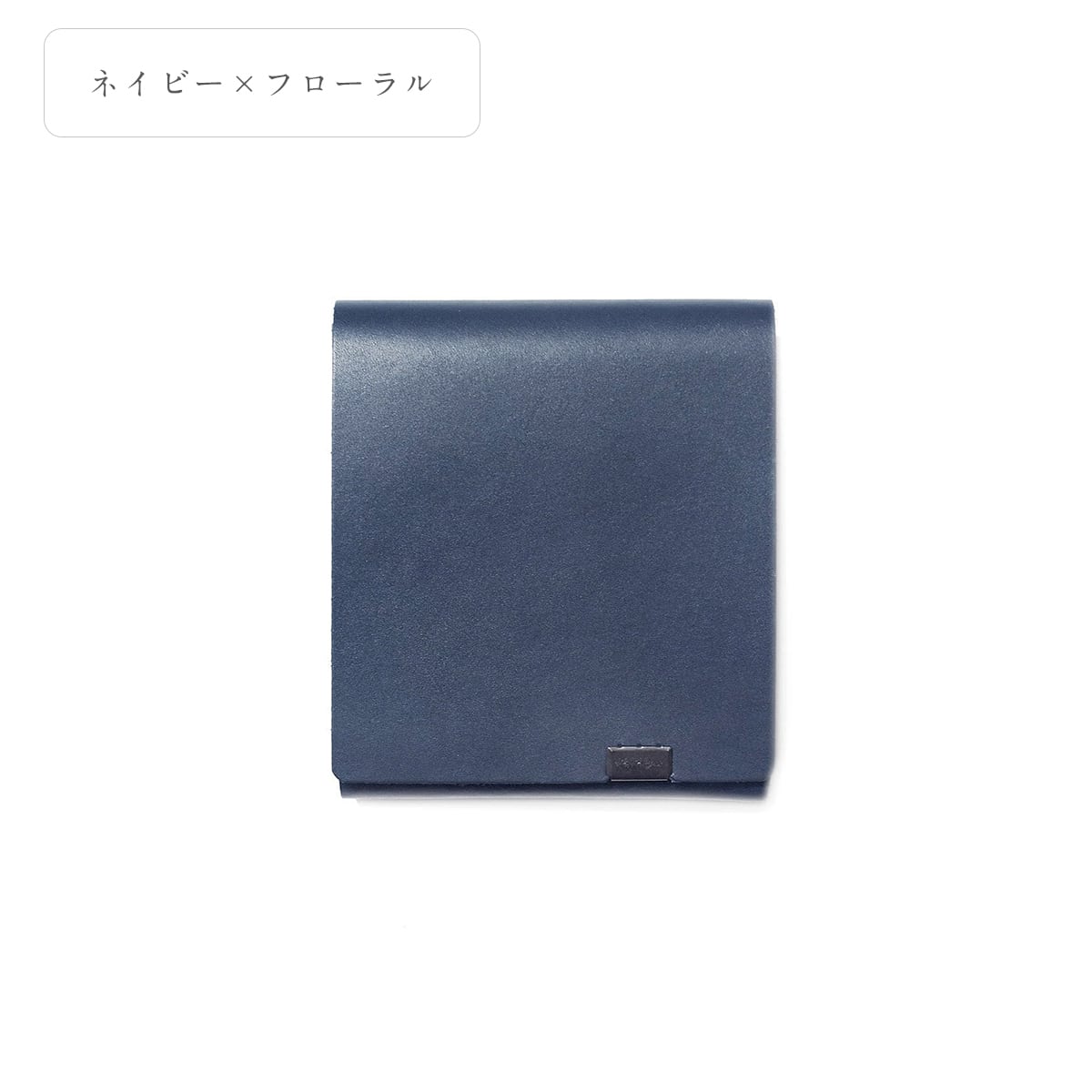 睡蓮画 フローラル （＆ネイビー）ショートウォレット2.0 | 所作 Shosa