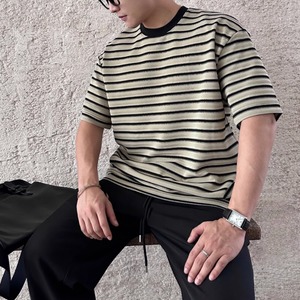 裾ロゴジャガードリッチボーダーTシャツ　0663