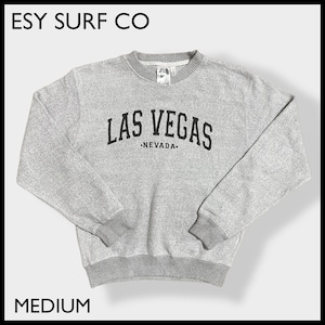 【ESY SURF CO】LAS VEGAS ラズベガス アーチロゴ プリント スウェット トレーナー プルオーバー M US古着