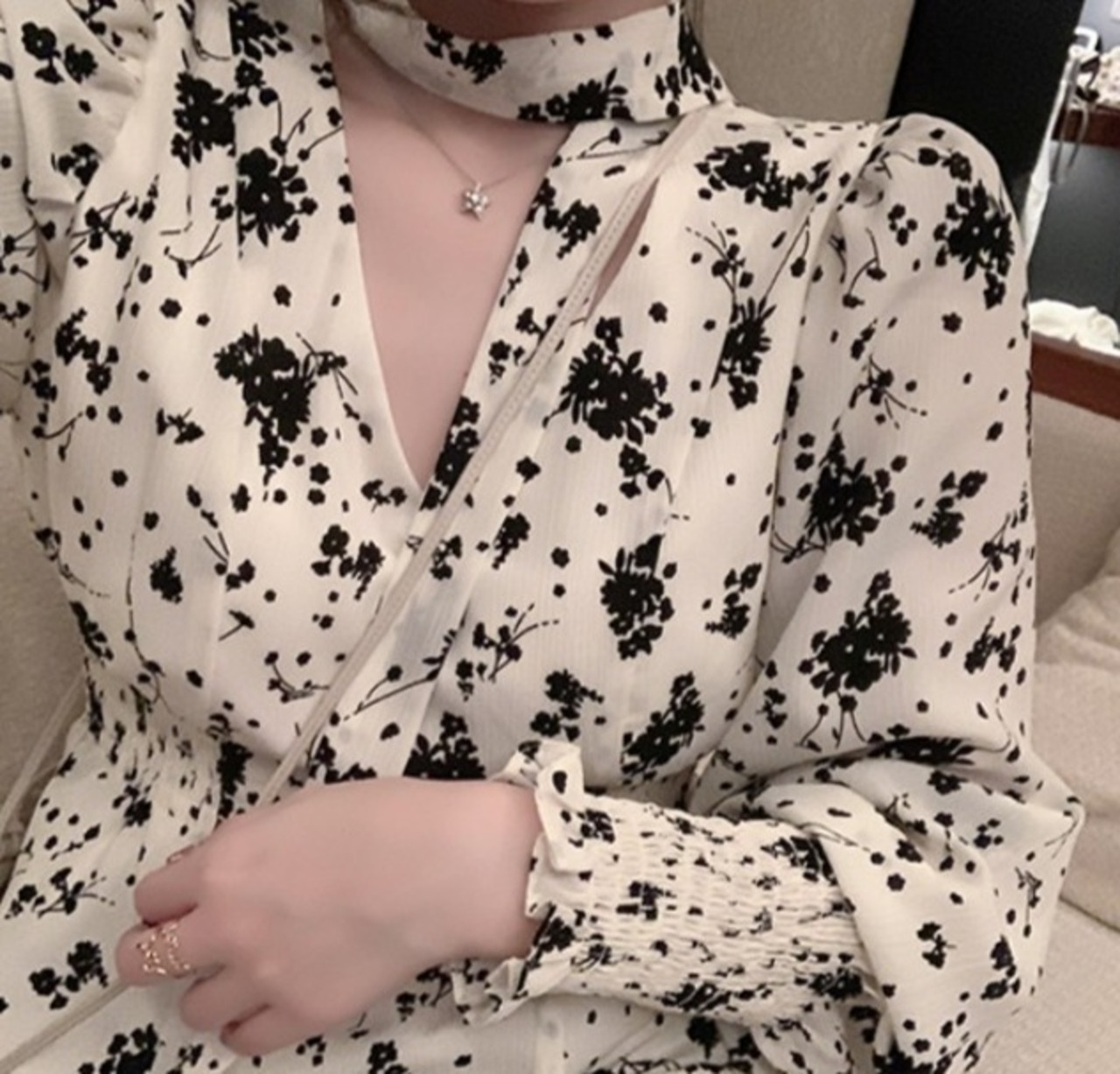 花柄ミモレ丈ワンピース R2044 | Suri Suri masuri スリスリマスリ（元  