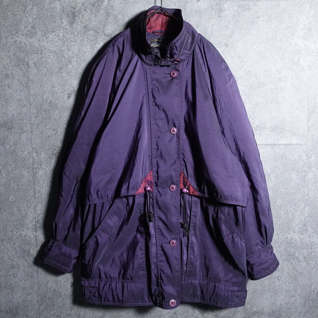 Purple chinstrap design nylon jacket