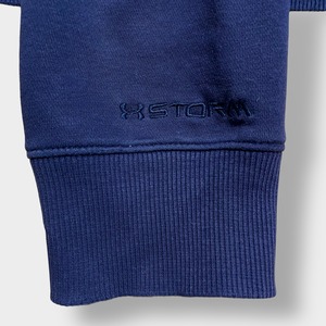 UNDER ARMOUR プリント ロゴ パーカー プルオーバー スウェット フーディー ネイビー アンダーアーマー us古着