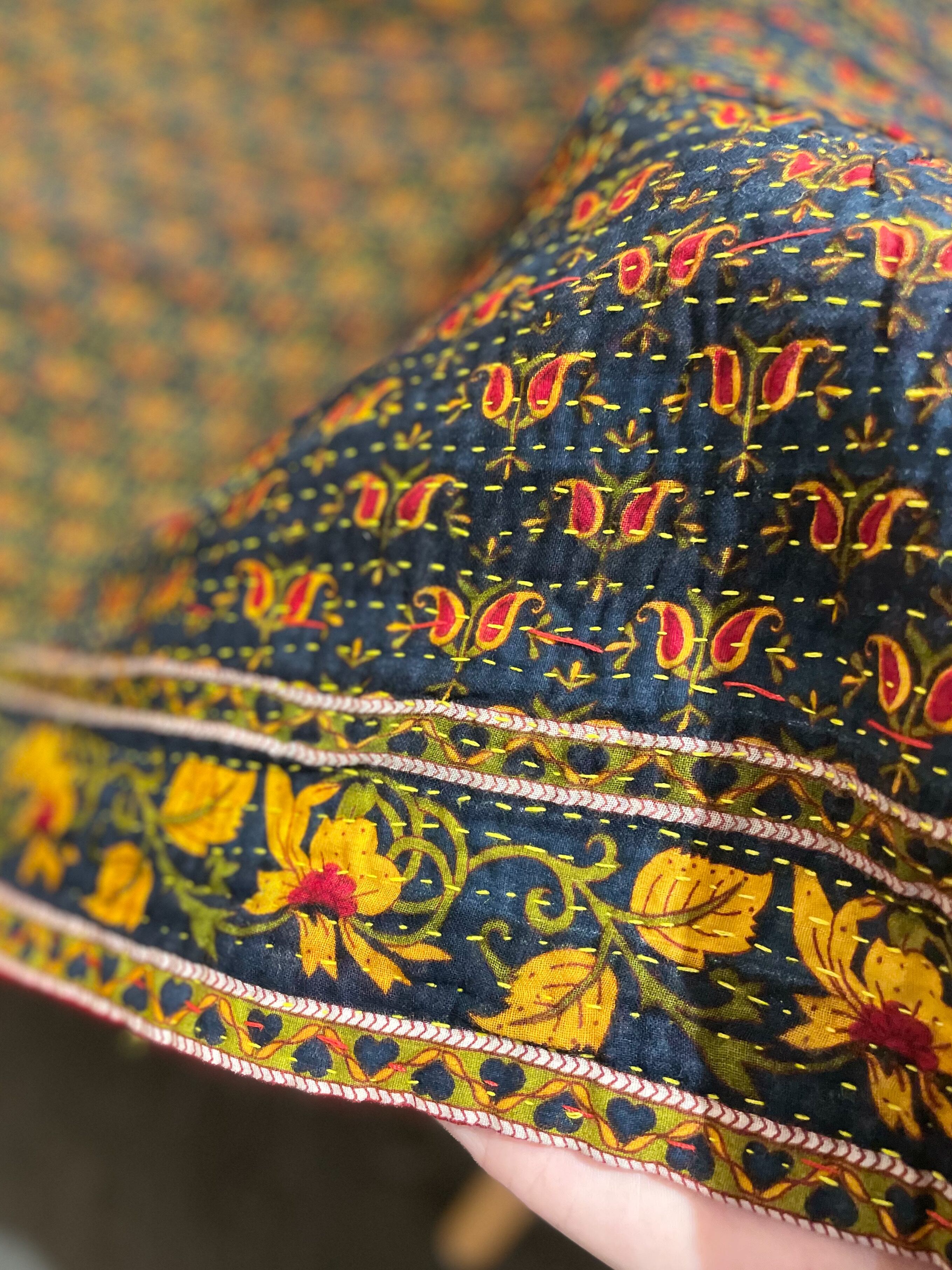 6KAN 【1点物】ラリーキルト ヴィンテージカンタキルト 黒×黄色 no.112