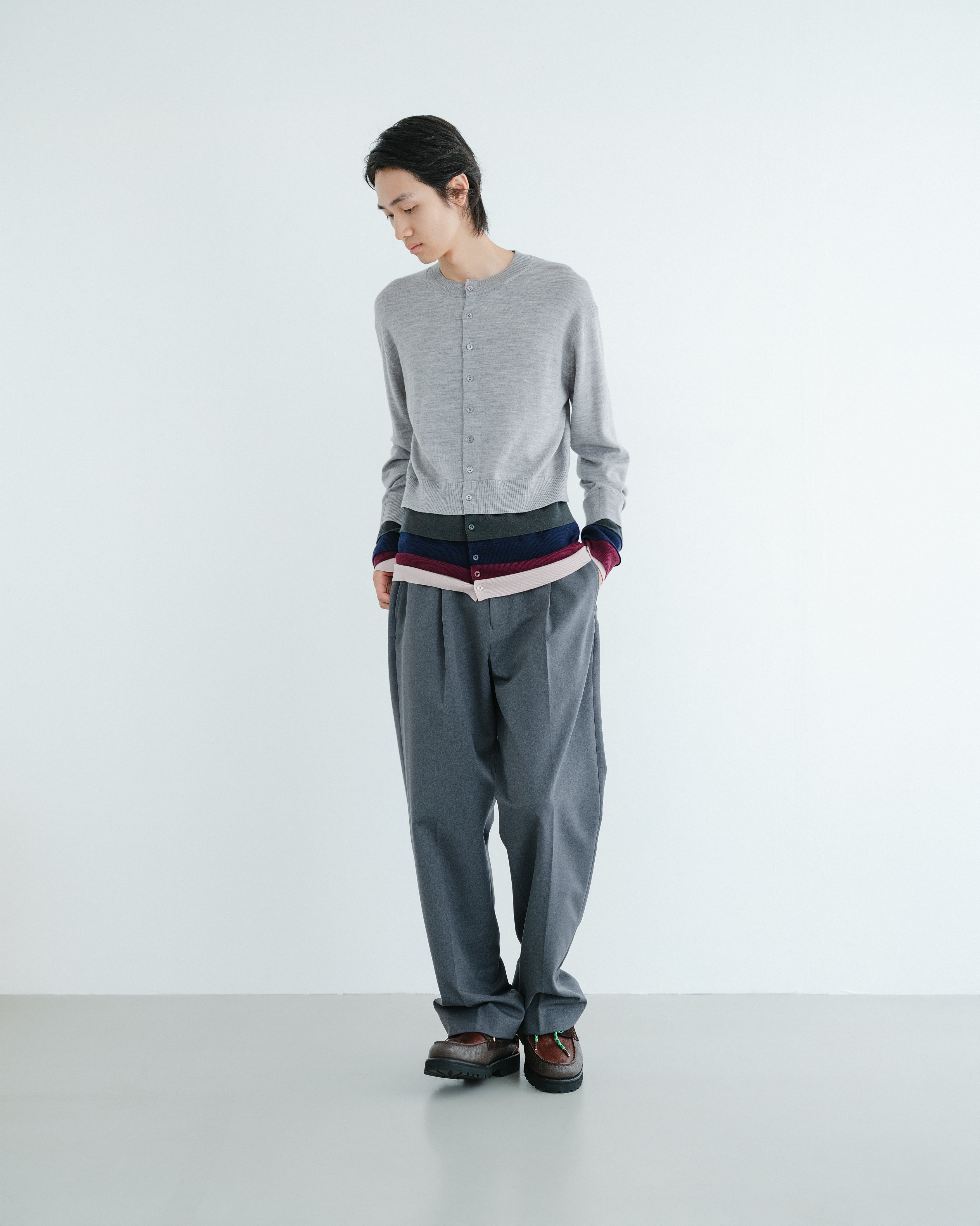 Layered knit cardigan（GREY） | TTTMSW
