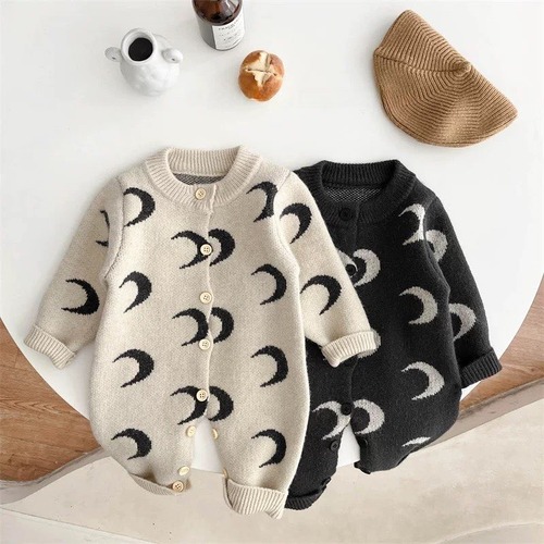 【66～90】全2色ムーンニットロンパース