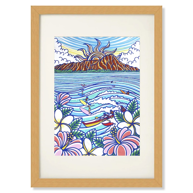 Art Print A4（Haleiwa Town）with Frame