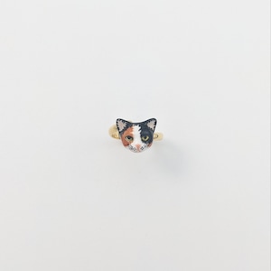 【Nach】　Calico cat face ring