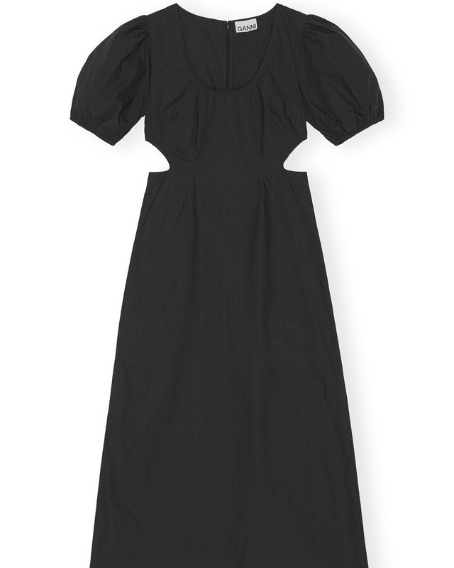 【GANNI】COTTON POPLIN CUTOUT DRESS