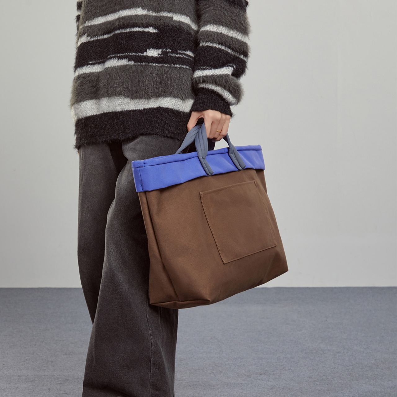 バイカラーキャンパス地２WAYトートバッグ   F0180 - 3