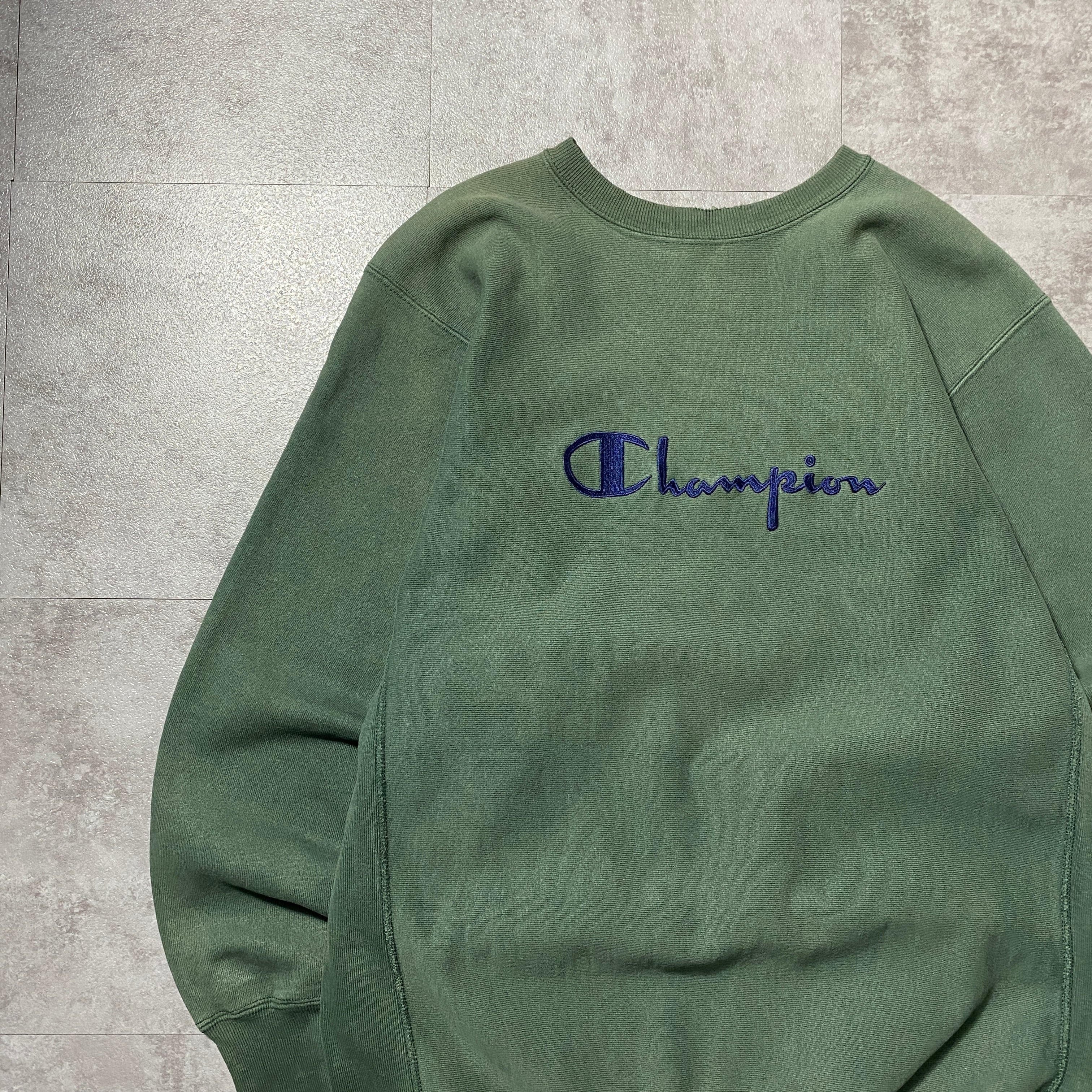 90s Championワシントン大 リバースウィーブ 刺繍タグ グリーン アメリカ製 90's 「チャンピオン」 刺繍タグ リバースウィーブ